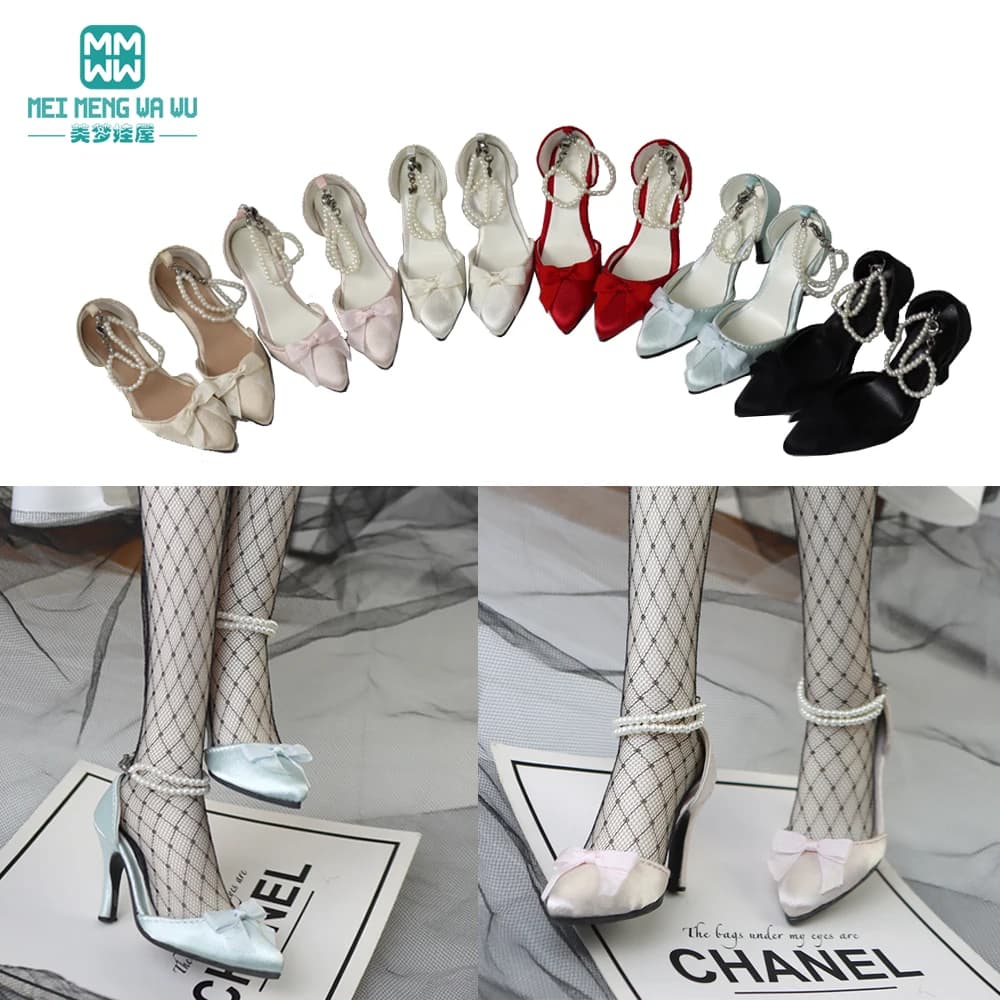 Toys BJD Doll Shoes fit 58-60cm BJD DD SD Ball Joint Doll Fashion Pearl chain pointed scalp shoes