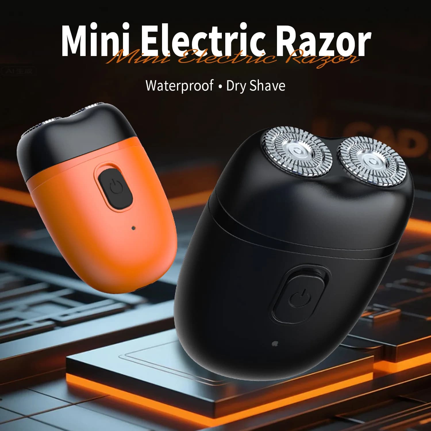 Mini Intelligent Electric Razor for Men, Home Razor and Car, Double Lama Rechargeable Razor, Potent Barba Care Tool