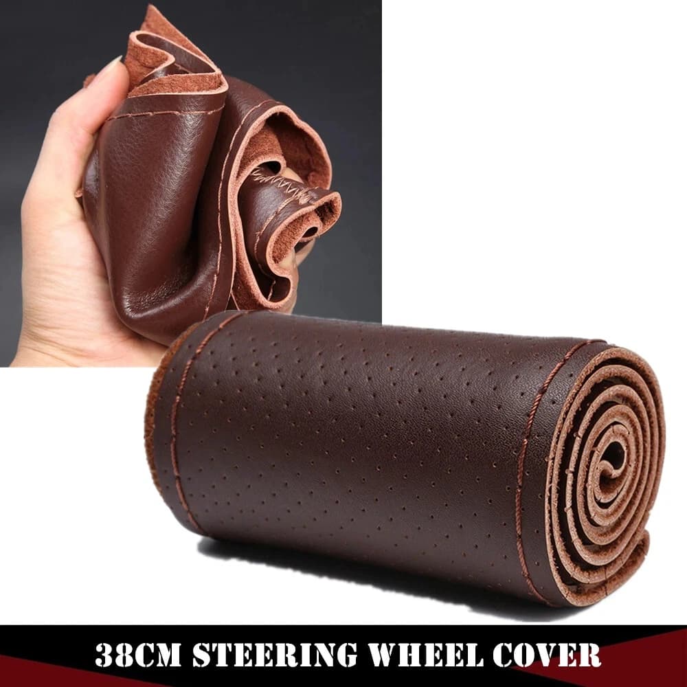Universal braided cover Hand sewn leather 38 cm True cowhide leather with thread for needles