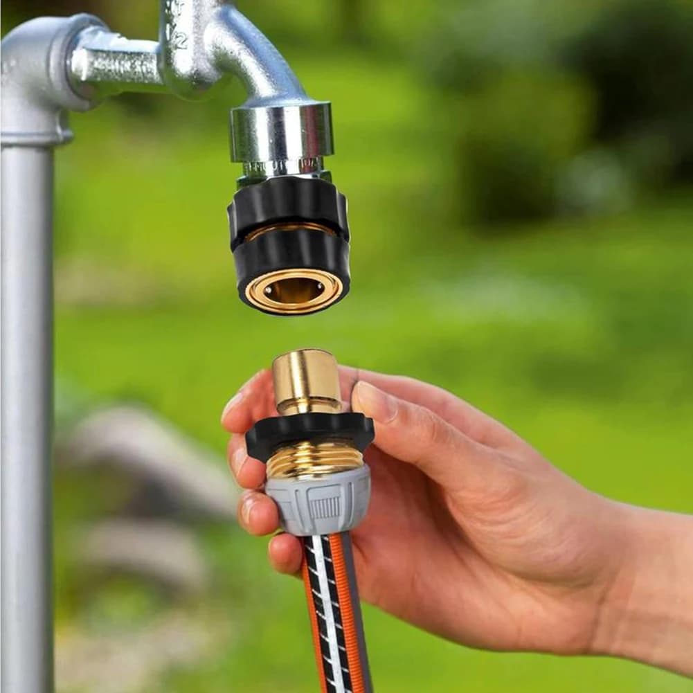 Set di Connessioni Rapide per Tubo da Giardino da 3/4 Pollici, Installazione Facile Senza Attrezzi, per Pulizia a Pressione di Esterni e Patii