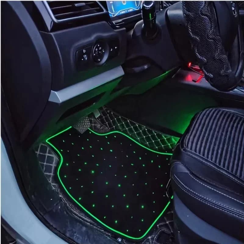 with Lighting Edge Star Light Floor Mat Tar Light Emitting Diode Fiber Optic Light Car Floor Mat
