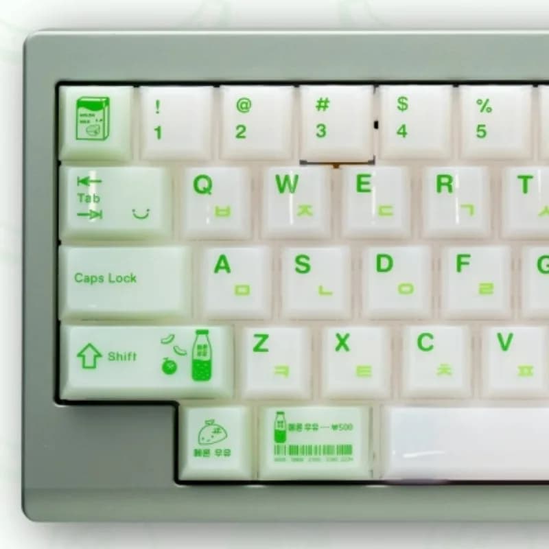 Set di Tasti Tematici Melone Honeydew Personalizzabili, Profilo Cherry in PC Traslucido, 138 Tasti per Accessori Tastiera Meccanica