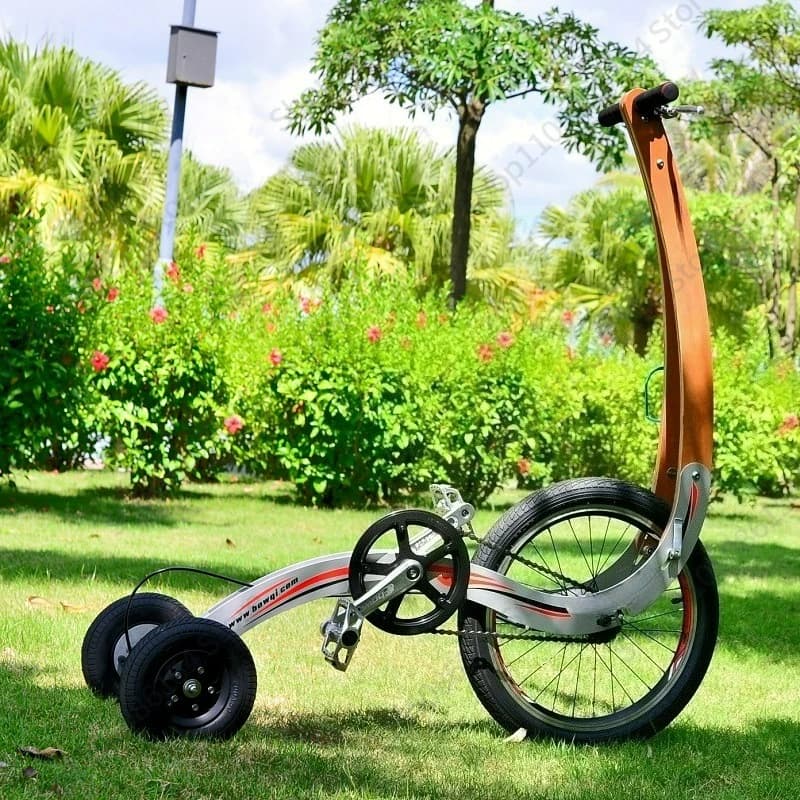 Jian auto sportiva in piedi e in sella in piedi, mezza bicicletta senza sedile a tre ruote, viaggio creativo