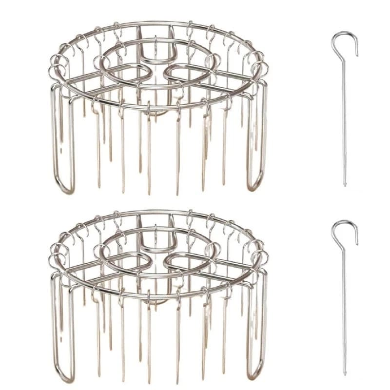 Stainless Steel Vertical Grill Rack String Grill Detachable Skewer Holder 48 Baking Needle For Air Fryer Accessory-[SsMmEe]