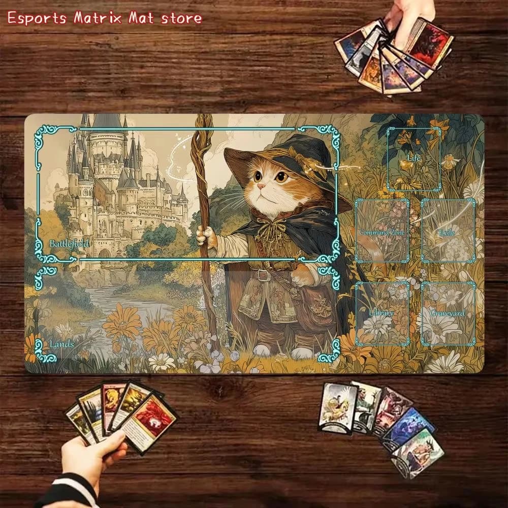 Tappetino da Gioco MTG con Design di Guerrieri Anime a Tema Ukiyo-e, Tappetino per Carte Magic, Tappetini da Gioco per Collezionisti, Tappetino per Carte Magic MTG