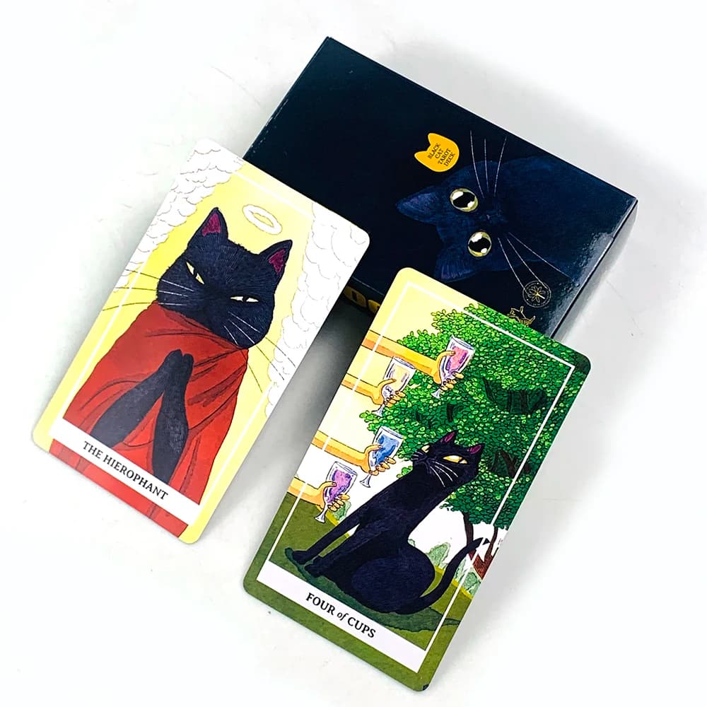 Nuovo Mazzo di Tarocchi Gatto Nero 78 Carte - Edizione Divinazione e Meditazione a Tema Gatto - Gioco da Tavolo per Amanti dei Gatti