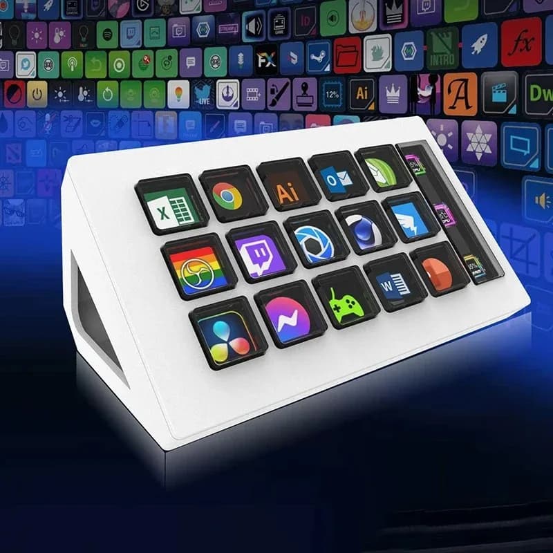15 tasti Visual Stream Deck Tastiera Pulsante LCD Controller per la creazione di contenuti dal vivo personalizzabile per regali Windows/MacOS/Android/iOS