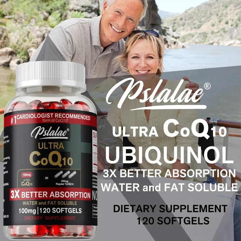 CoQ10 Supplement - Antioxidant, Supports Vascular and Cardiaca Health, Increases Energy Levels, For Absorption, Equilibate Blood Pressure