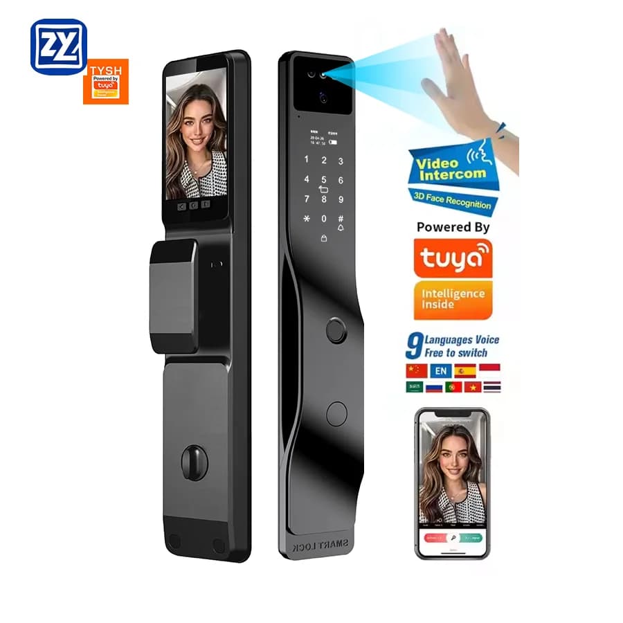 TYSH Riconoscimento facciale Smart Door Lock Camera Palm Vein Intelligent Cerradura Ai Inteligente Tuya Wifi Impronte digitali Serratura digitale