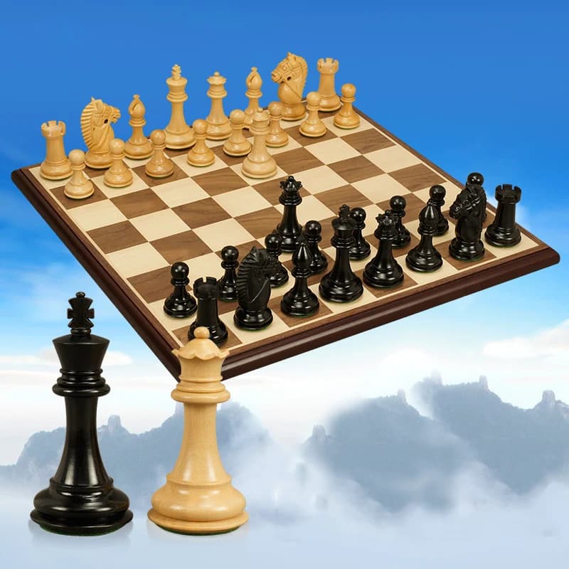 Set di scacchi in legno di lusso, pezzi degli scacchi King da 101 mm, scacchiera in legno, gioco da tavolo per la casa, grande gioco di scacchi regalo per arredamento
