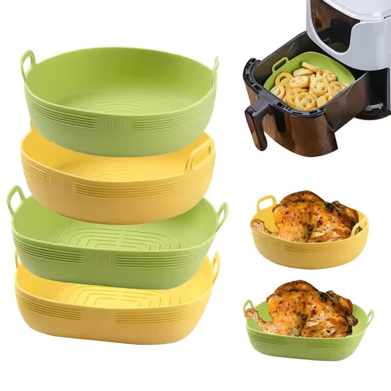 Nuove friggitrici ad aria in silicone Forno Teglia da forno Cestino Riutilizzabile Airfryer Pan Liner Stampo Pizza Mat Sostituzione Grill Pan Accessori