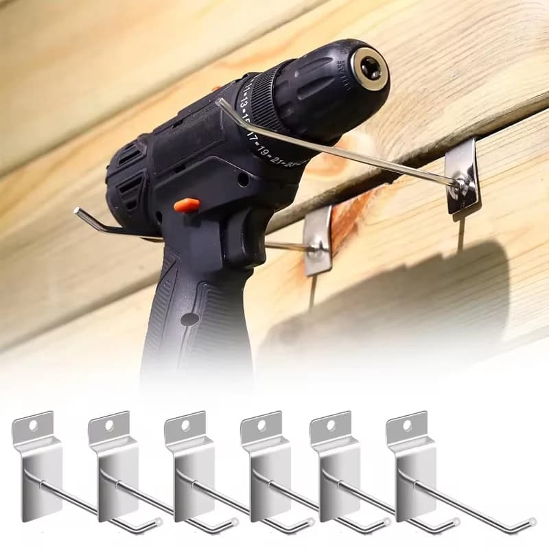 100 Pack Slatwall Panel Hooks Slat Wall Hanging Hooks Metal Slatwall Hooks and Hangers Thickness Silver Slatwall Pegs for Garage