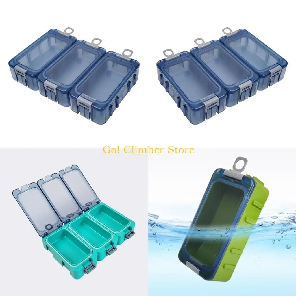 Q84C Scatola per attrezzatura da 3 pezzi Scatola per esche artificiali Scatola per accessori per pesca luminosa