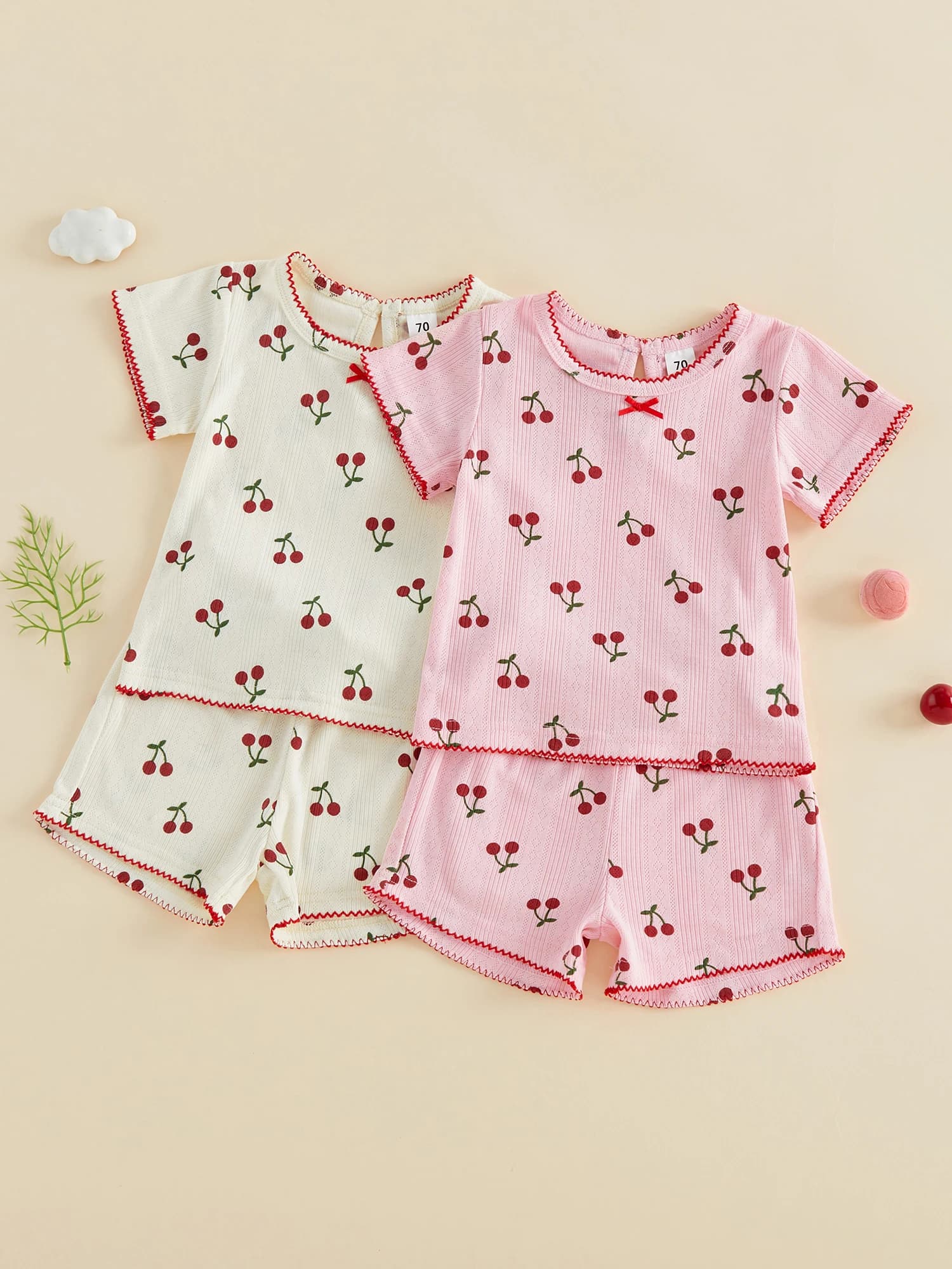 Adorabile completo estivo per bambine con t-shirt a maniche corte con stampa di anguria e pantaloncini con elastico in vita - Set da 2 pezzi per bambine