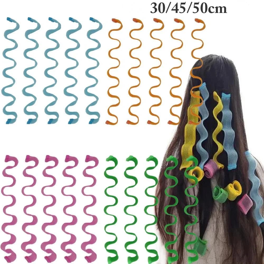 Heat-free haircuts 10/12/18pcs No Heat Hair Rollers Volume Curles curles for women's hair Soft Flexirods roller Curling Hair Tool