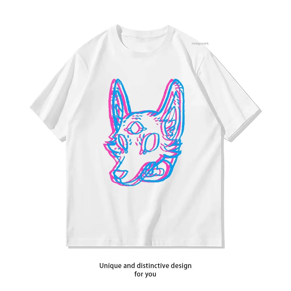 Anaglyph 3D Effect Space Coyote Shirt Woman Man Casual Cotton Printed T Shirts Adult Streetwear Camisetas Tops Tee Creative