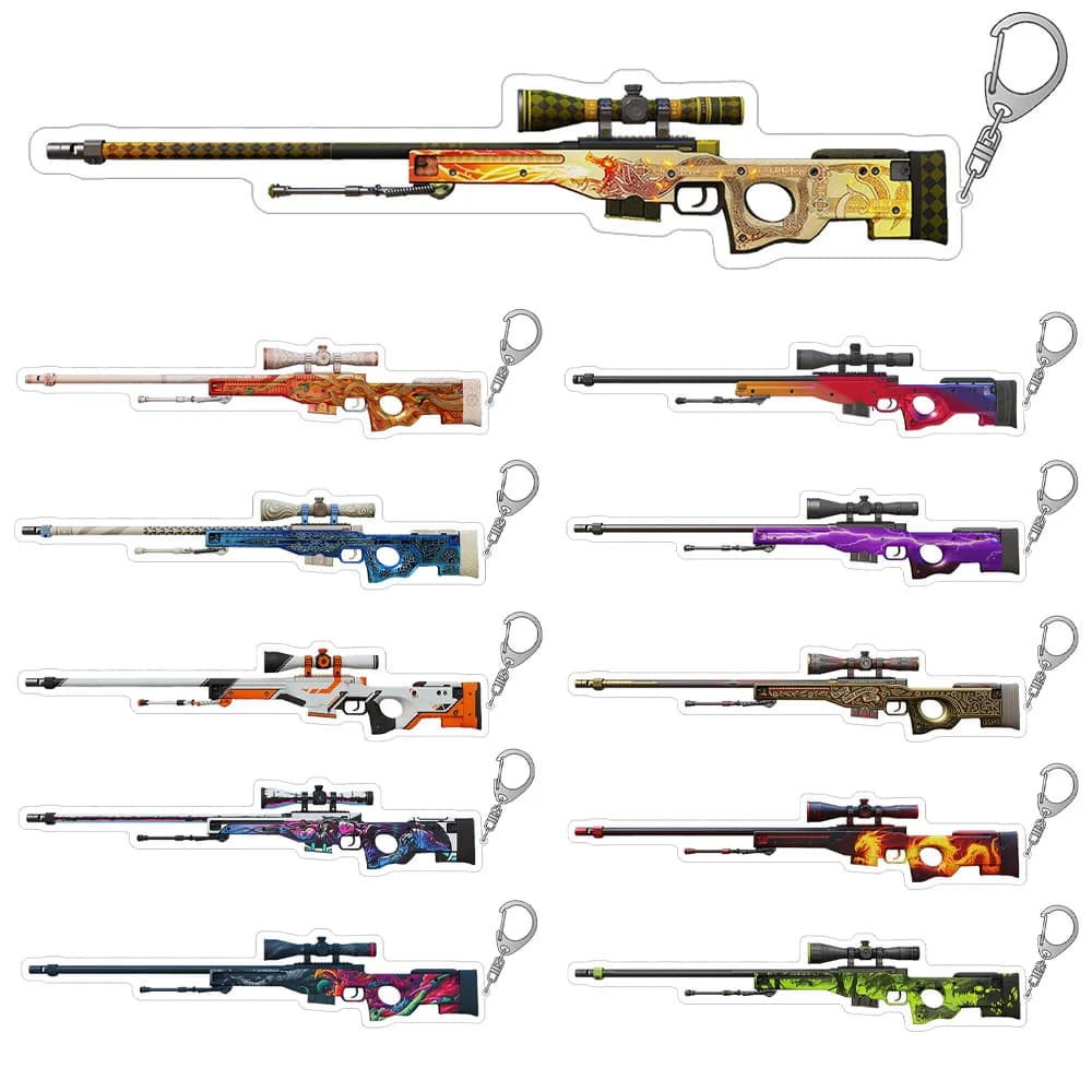 Portachiavi in acrilico Lucky Seven Store CS2 GO con fucile di precisione AWP POP Capillary Medusa Duality Oni Taiji BOOM Wildfire, ciondolo per borsa