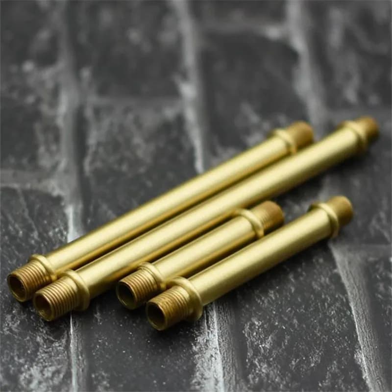 2 pieces Dental pipe entirely made of brass Brass M10 Straight Both sides Screw tubes Table lamp pendant lamp Connection pipe Lighting decoration