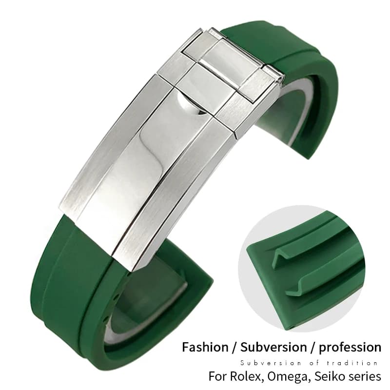 18mm 19mm 20mm 21mm 22mm cinturino in gomma morbida per Longines Rolex SEIKO Omega Breitling Tudor cinturino da polso in silicone uomo donna