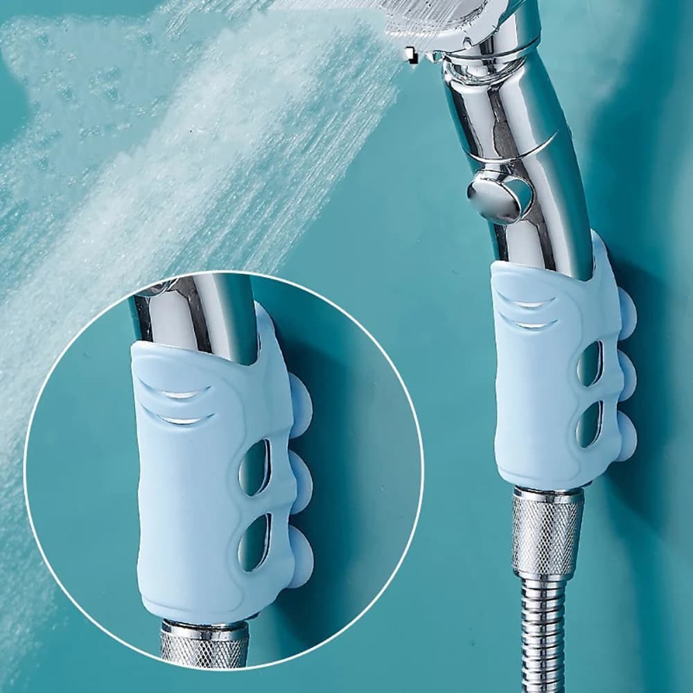 Set di 3 Supporti per Doccia Mobili con Ventosa, Regolabili e Riutilizzabili in Silicone, Senza Foratura, Ganci per Bagno