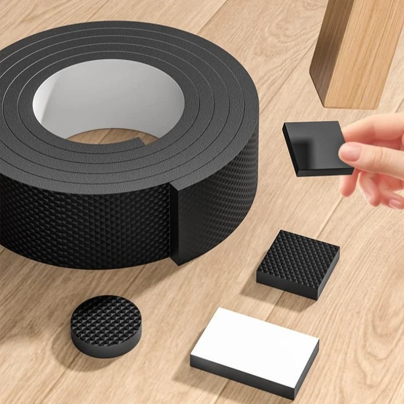 2 Meters Non Slip Furniture Pads Self Adhesive Rubber Chair Leg Protectors Floor Chair Foot Cover for Tables Sofas Floors