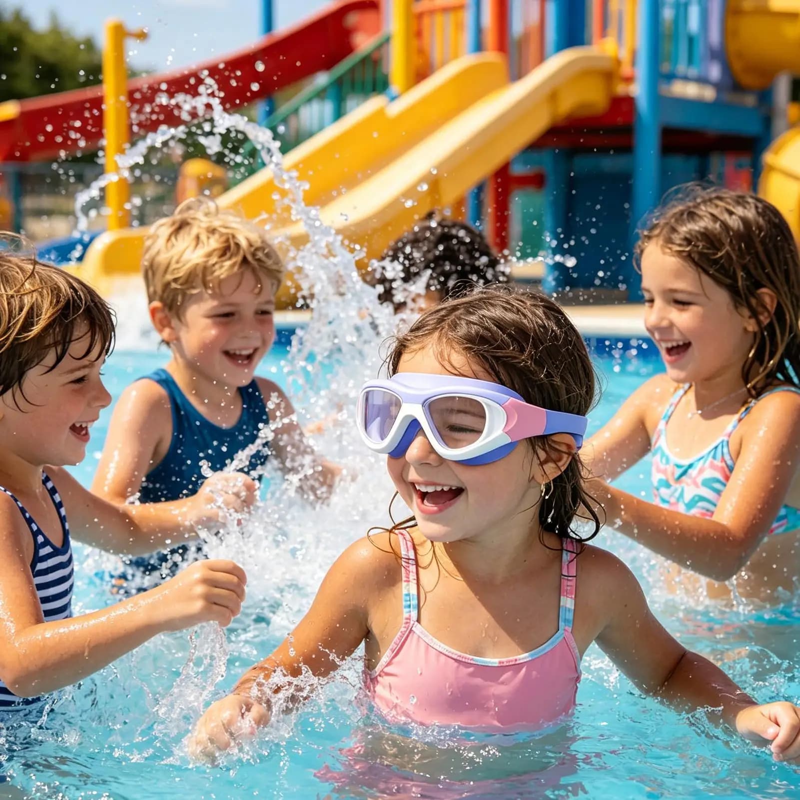 Occhialini da nuoto per bambini, occhiali da immersione impermeabili, occhialini da snorkeling per bambini, ragazzi e ragazze, principianti, per vacanze al mare