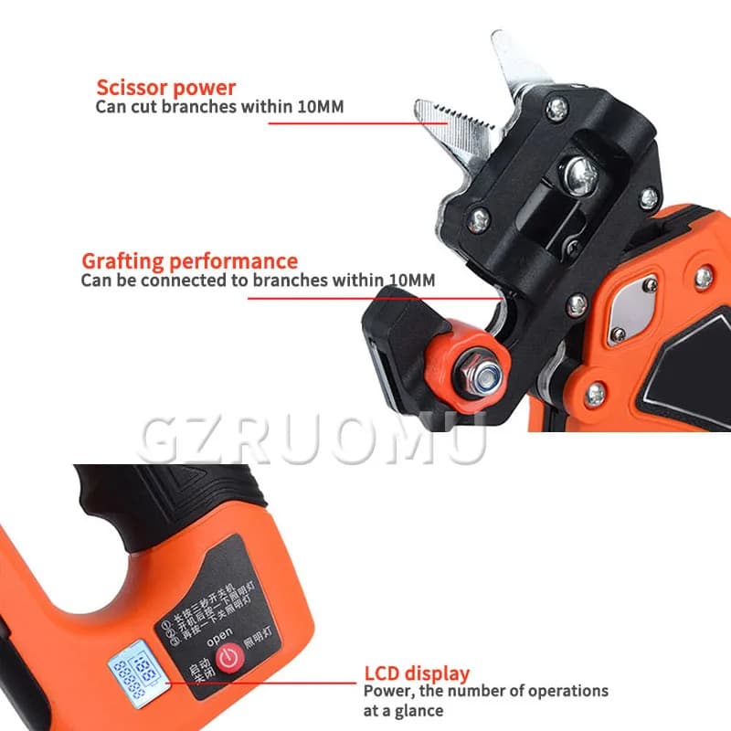 Batteria al litio Innesto Macchina Palmare 2 in 1 Pianta Stelo Piantina Potatura Ramo Innesto Strumento Cesoie da potatura multifunzionali