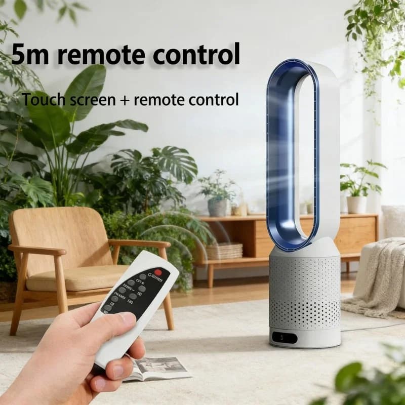 Ventilatore a Torre Senza Pale Moderno 2026 con Purificazione dell'Aria e Circolazione, Ultra Silenzioso, Elettrico, per Dormitorio