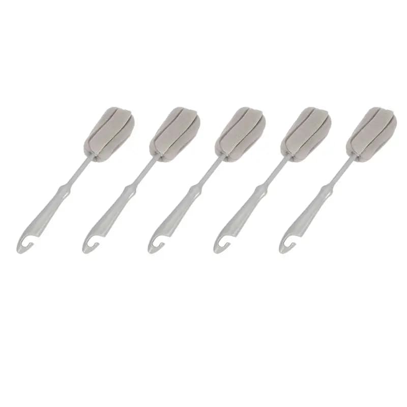 A02M-5Pc Spazzola in Spugna per Lavaggio Biberon, Tazze e Bicchieri, Strumento per Pulizia Cucina, Spazzola per Pulizia Tazze con Manico Corto in Plastica
