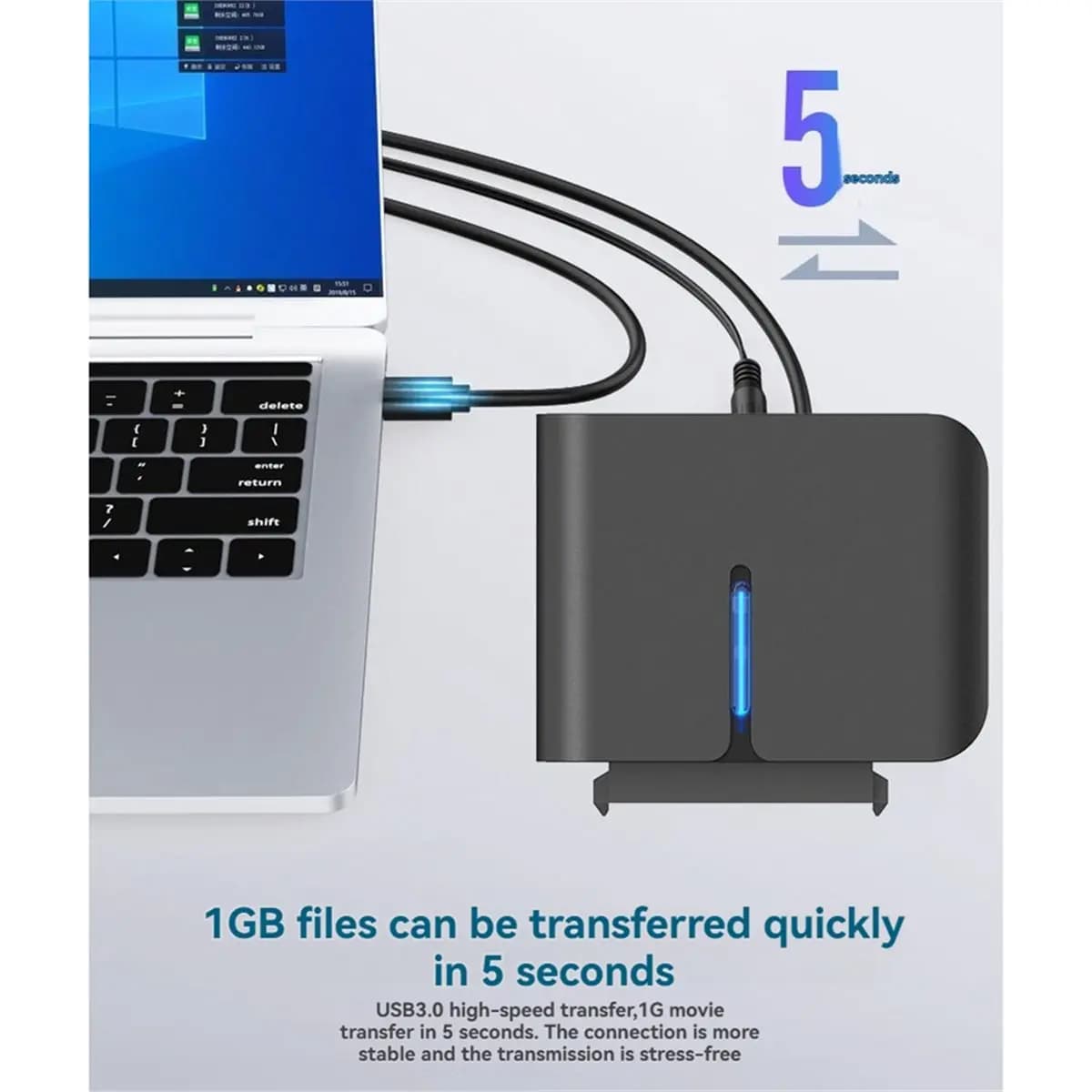 AA19 USB 3.0 to SATA Cable SATA III Hard Drive Converter External Hard Drive Cable for 2.5" 3.5" SSD HDD Hard Drive Disk