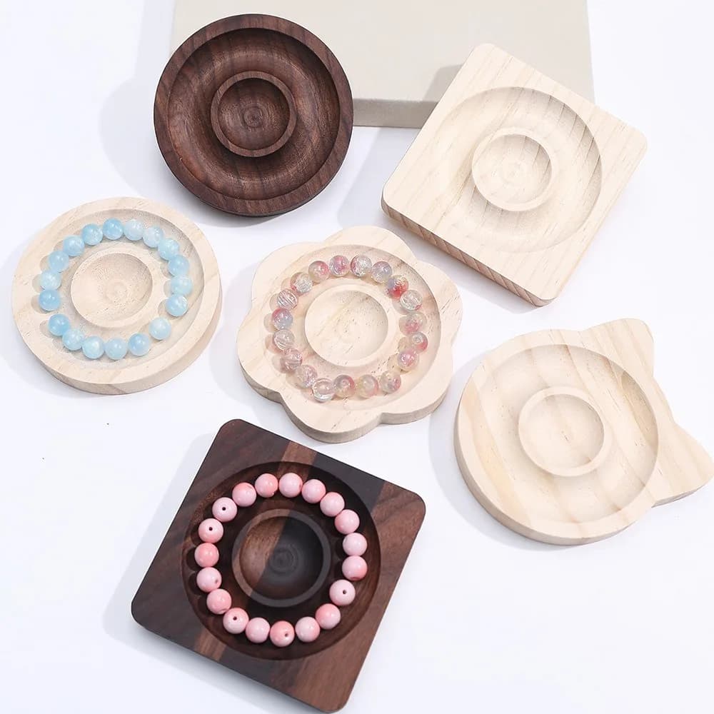Piatto in Legno Massello Fai-da-te per Design con Perline, Espositore per Gioielli, Piatto per Braccialetti Fatti a Mano, Piatto Porta Pendoli