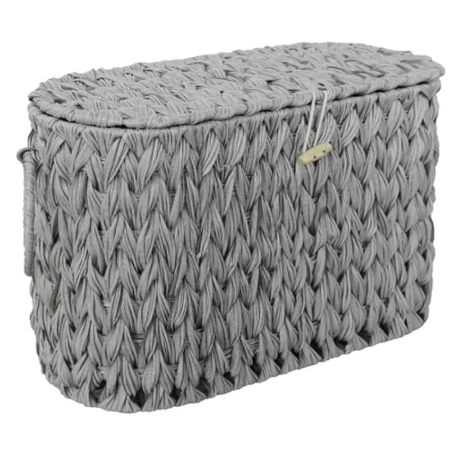 Cesto porta carta igienica con coperchio, porta carta igienica in vimini, cesto organizer stretto decorativo intrecciato per bagno, spedizione gratuita