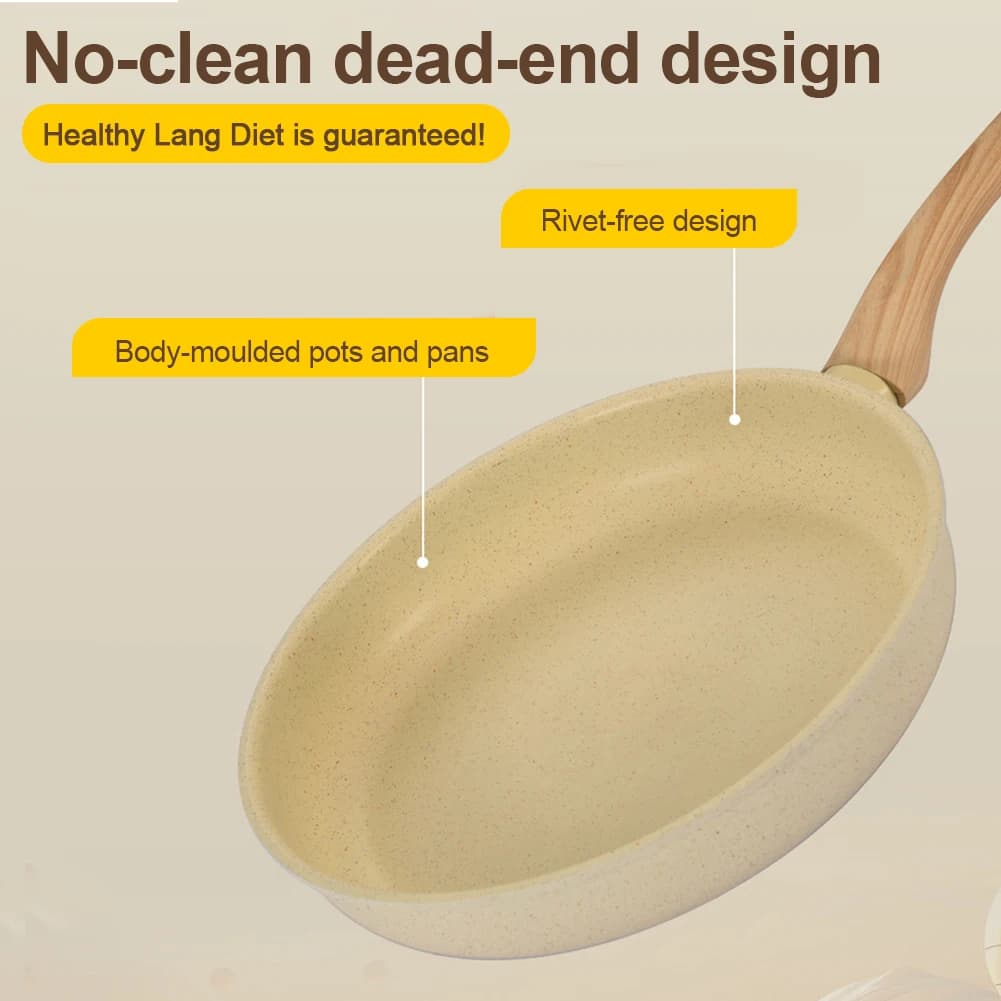 Padella Antiaderente con Coperchio, Padella per Omelette Senza PFOA/PFAS/PTFE, Padella da Chef con Manico Resistente al Calore per Induzione