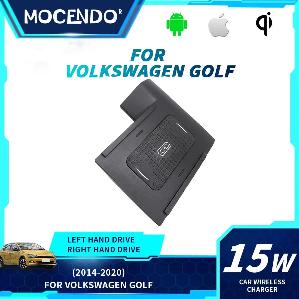 Wireless Car Charger for Volkswagen Golf 2014-2020 Fast Charging Pad Holder Phone Stand