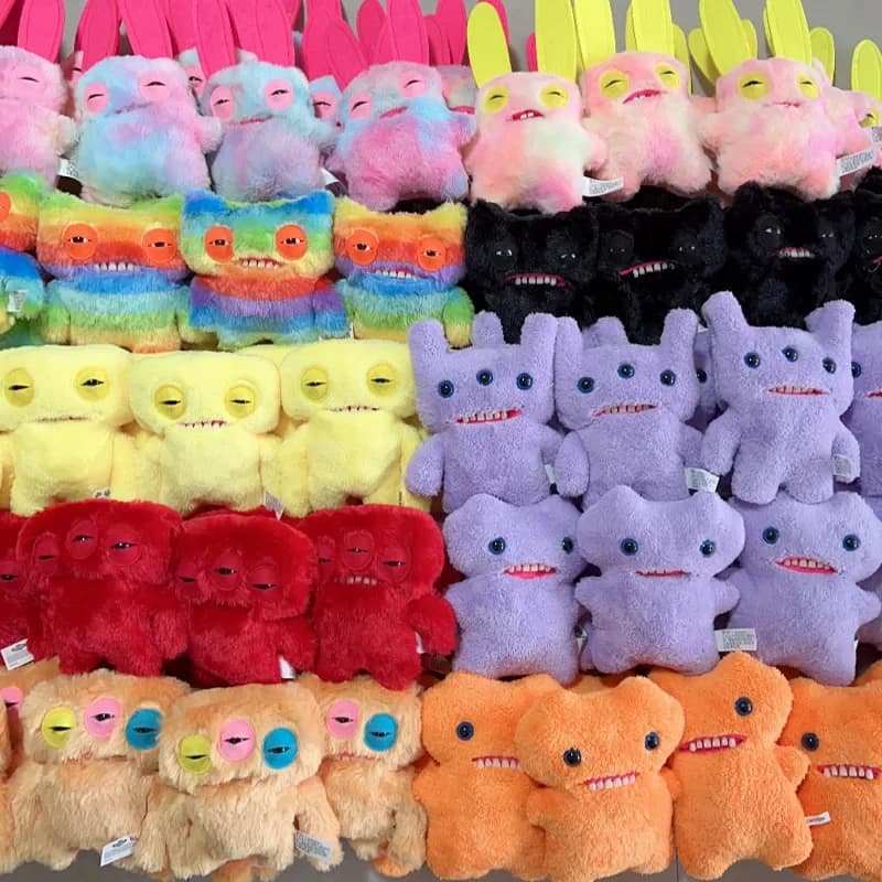 22 centimetri Divertenti Denti Brutti Mostro Peluche Giocattoli Farciti Anime Il Blocco Mostro Peluche Squirm Arcobaleno Pazzo Coniglio Peluche Regali di Natale