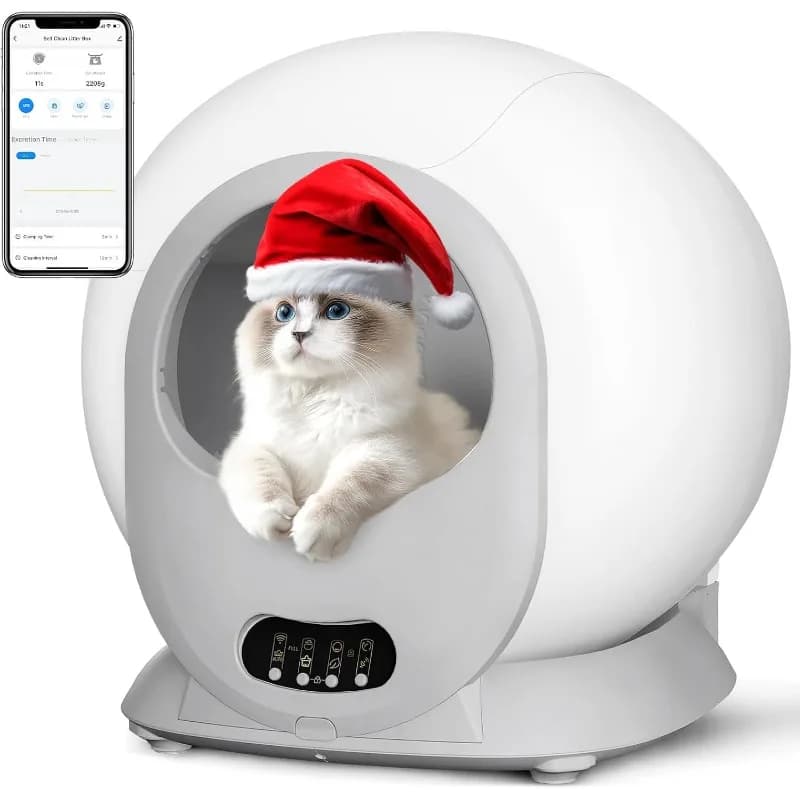 Lettiera automatica per gatti da 65 litri, lettiera anti-pizzico per gattini con rimozione degli odori e controllo APP per gatti multipli, extra large