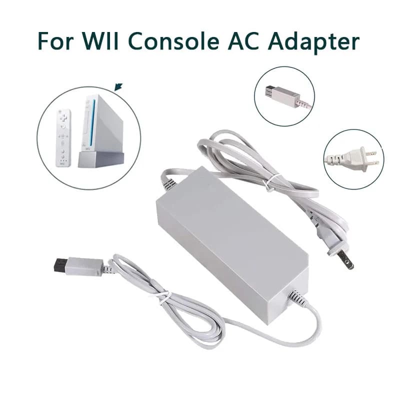 NUOVO Adattatore di Alimentazione AC con Spina EU/US per Wii, Cavo di Ricambio per Alimentatore per Console di Gioco Wii