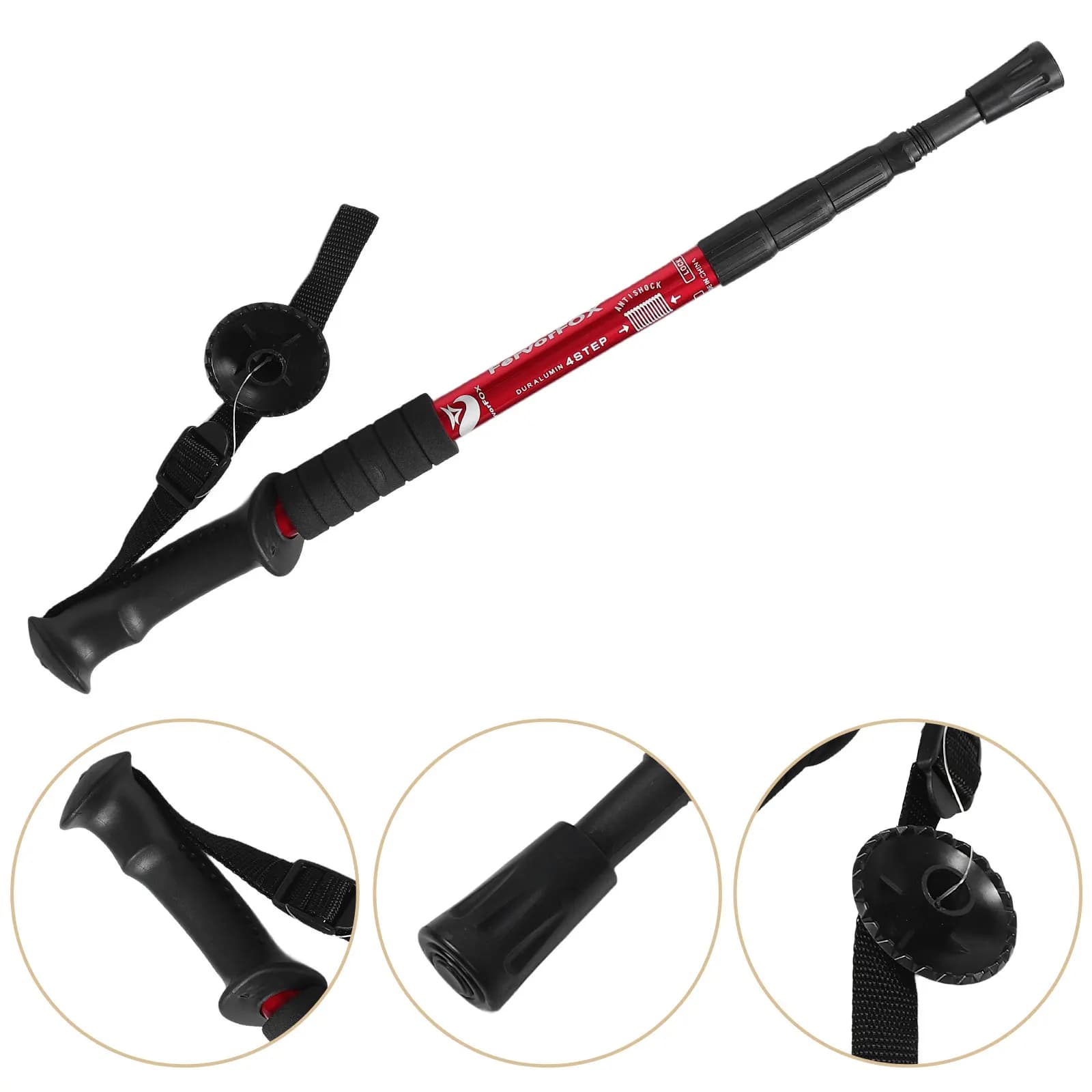 Trekking stick in Adjustable and Amortizing Aluminum Alloy, Lightweight and Telescopic for Men, Women and Elderly