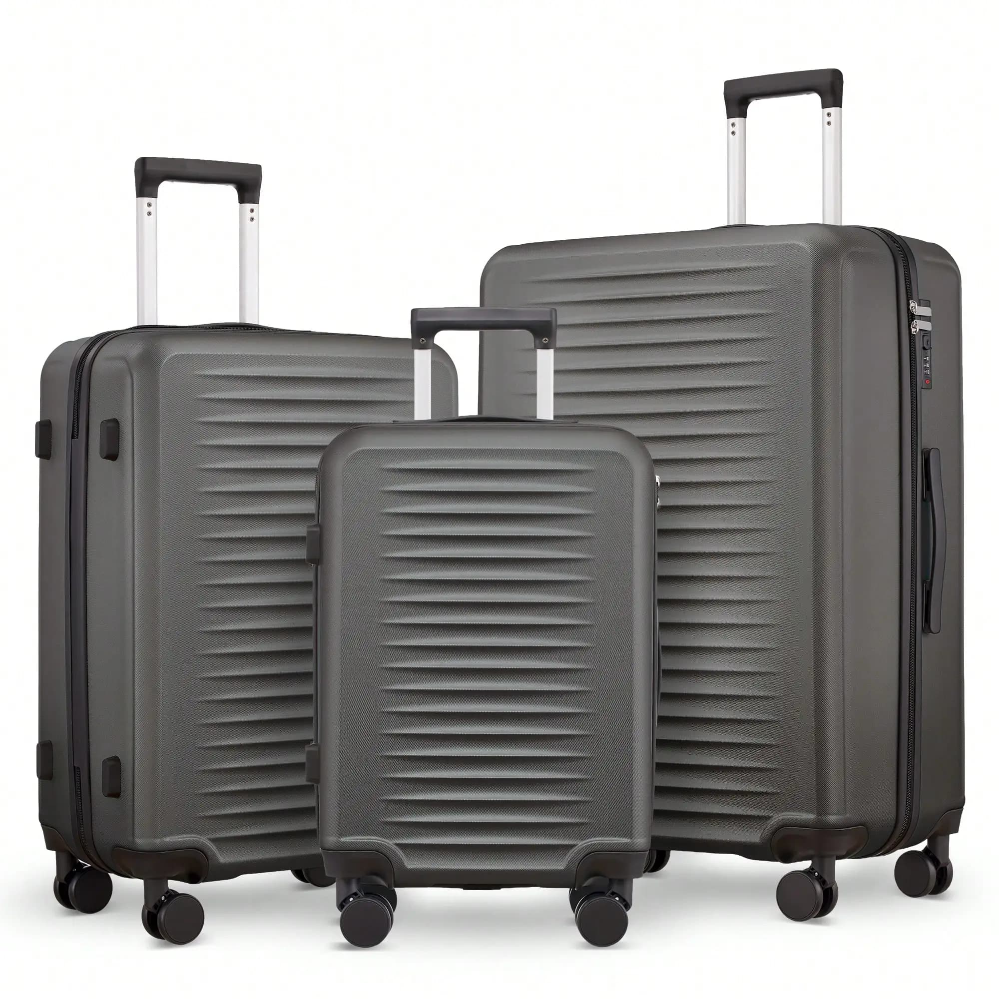 3-Piece Suitcase Set,Hardside Luggages With Wheels,Lightweight ABS Hard Shell Travel Luggage,Large Travel Suitcases, 20/24/28 Inch,Idea For Travel