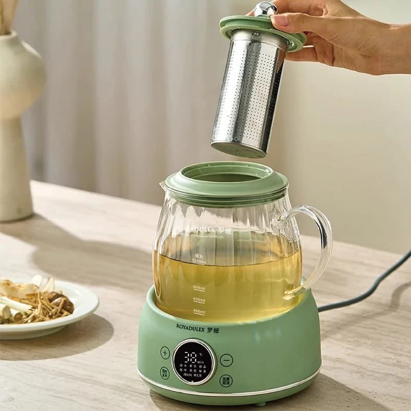 1.2L Smart Health Pot Controllo della temperatura Teiera per fiori in vetro Bollitore elettrico domestico Isolamento automatico Dessert Stufato Bollitore