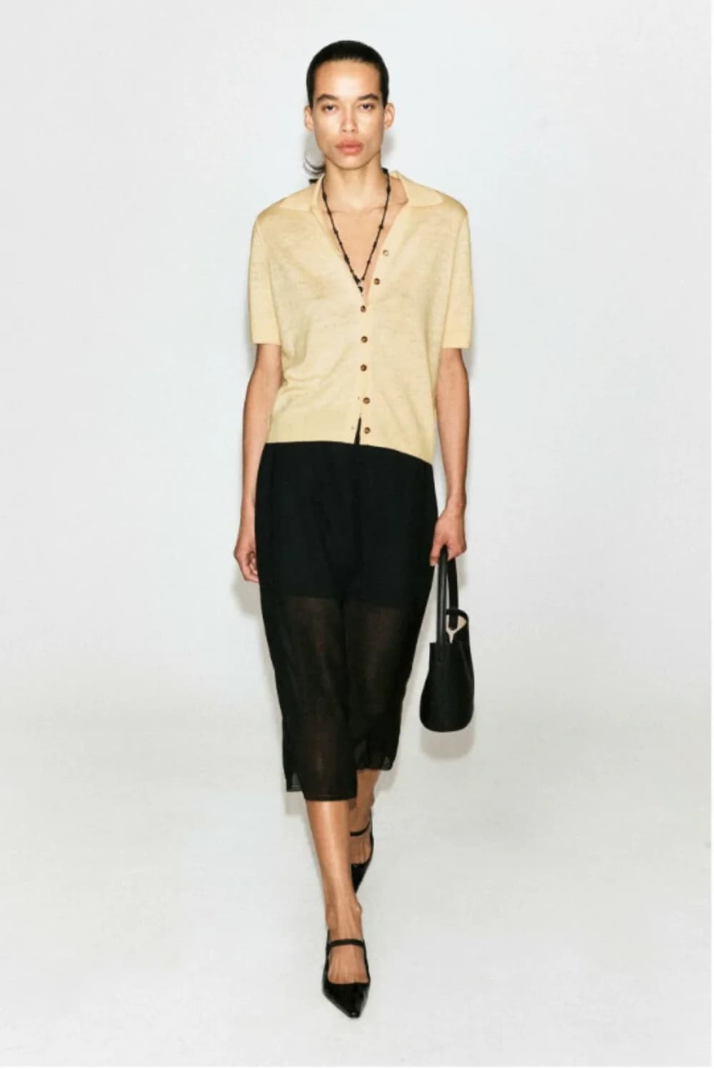 XIMIAN APPAREL 2026 traf cos summer new style of Ladies' casual Standard style khaki linen blended short-sleeved knitted shirt