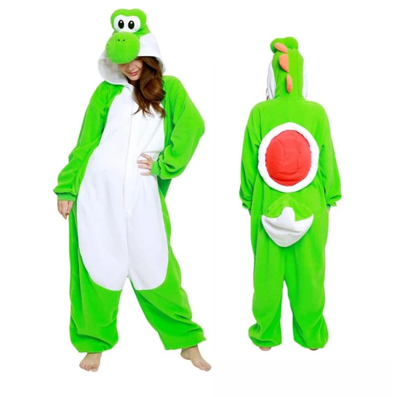Yoshi Kigurumi Tutina da donna per Halloween Costume cosplay in pile Abito natalizio Pigiama completo per il corpo Indumenti da notte Tuta da cartone animato