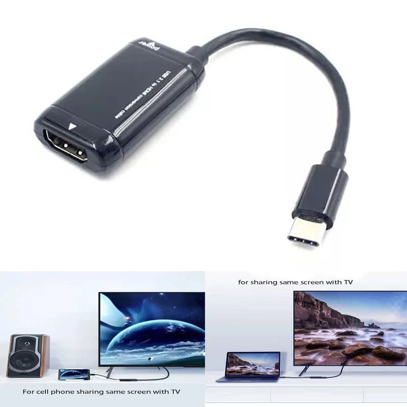 For MHL USB 3.1 type-c to with HDMI video converter Male-female input Plug digital signal to Dongle output video HDTV 1080P