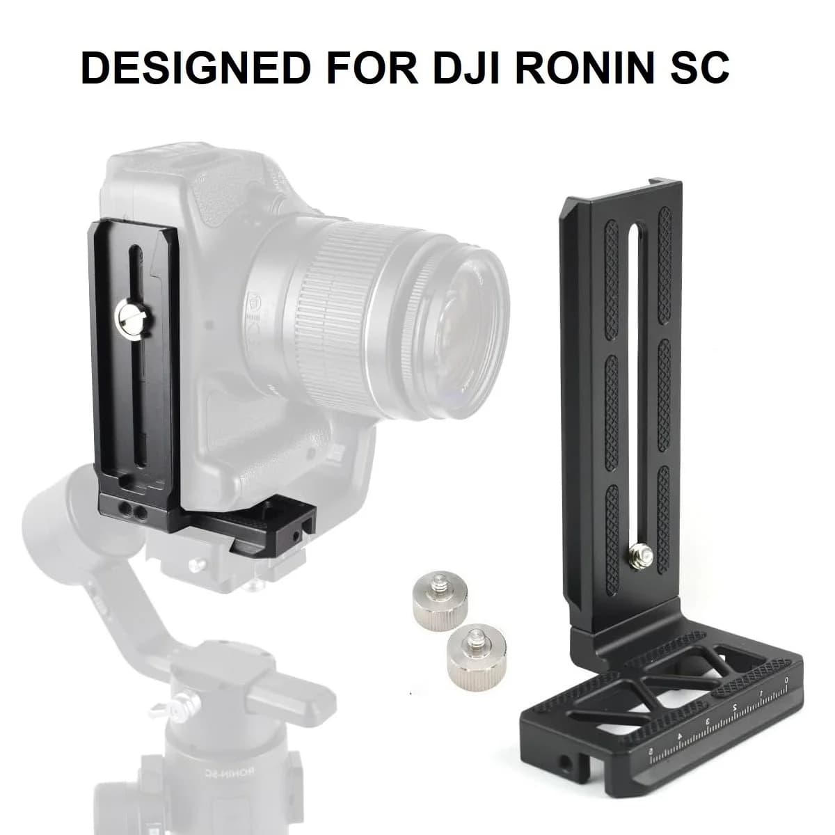 Piastra di ripresa verticale con staffa Ronin SC L per fotocamera DSLR DJI Gimbals, con foro per vite da 1/4 di pollice e 2 pesi da banco