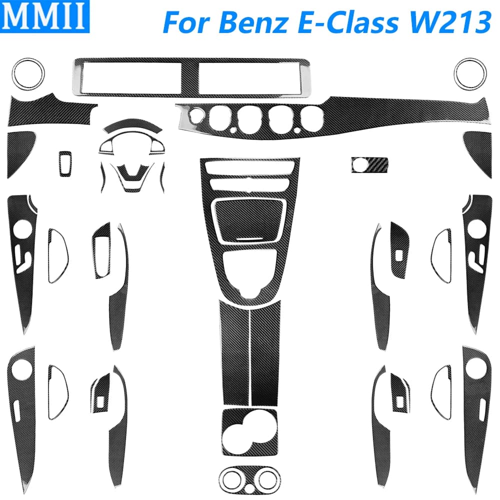 Per Mercedes-Benz Classe E W213 2016-2022 In Fibra di Carbonio Cambio Uscita Aria Console Centrale Ascensore Trim Set Accessori Auto adesivo