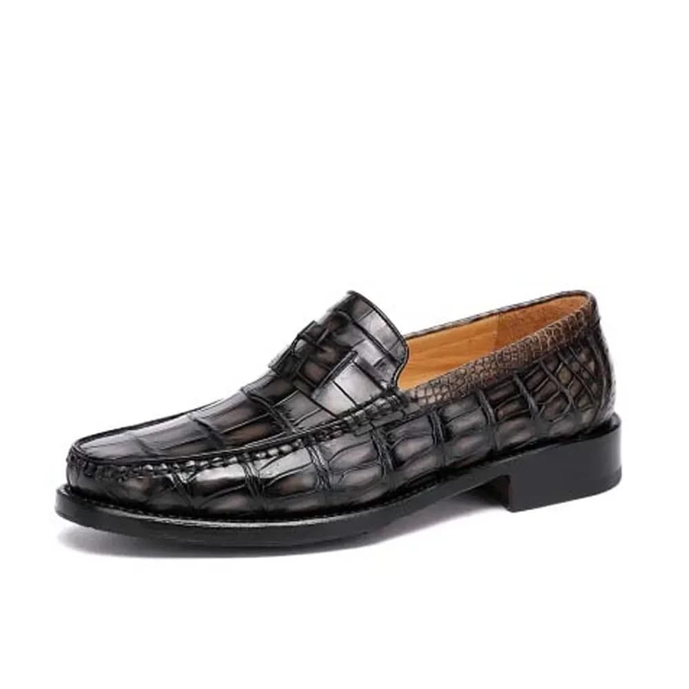 hulangzhishi nuovi uomini di arrivo scarpe per il tempo libero uomo coccodrillo maschio coccodrillo colore pennello