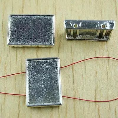 10 pz 22.3x15.8mm argento tibetano cuboide cornice/cabochon impostazioni h0404
