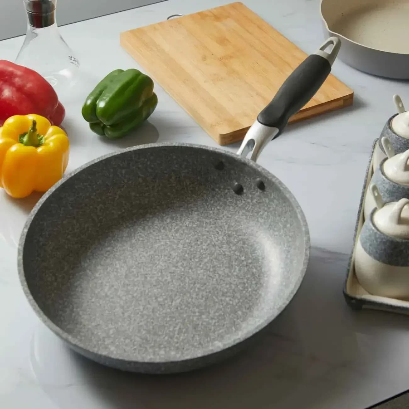 Padella in pietra medica Wok Padella antiaderente Calderone Fornello a induzione Padelle Pancake Uovo Stufa a gas Casa