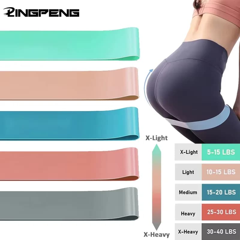 Set of five-piece stretch band for Yoga, exercise resistance band, fitness band, tension ring, hip training tension band