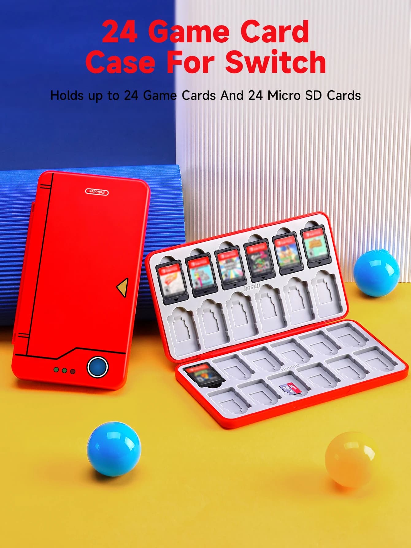 Custodia da gioco Switch per 24 schede di gioco Switch e 24 schede Micro SD, custodia per giochi compatta e portatile